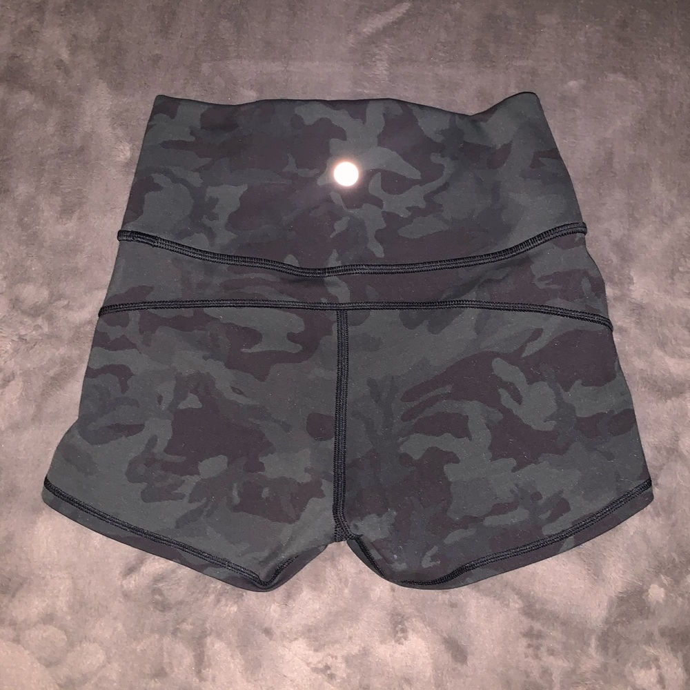 Green camo biker shorts
